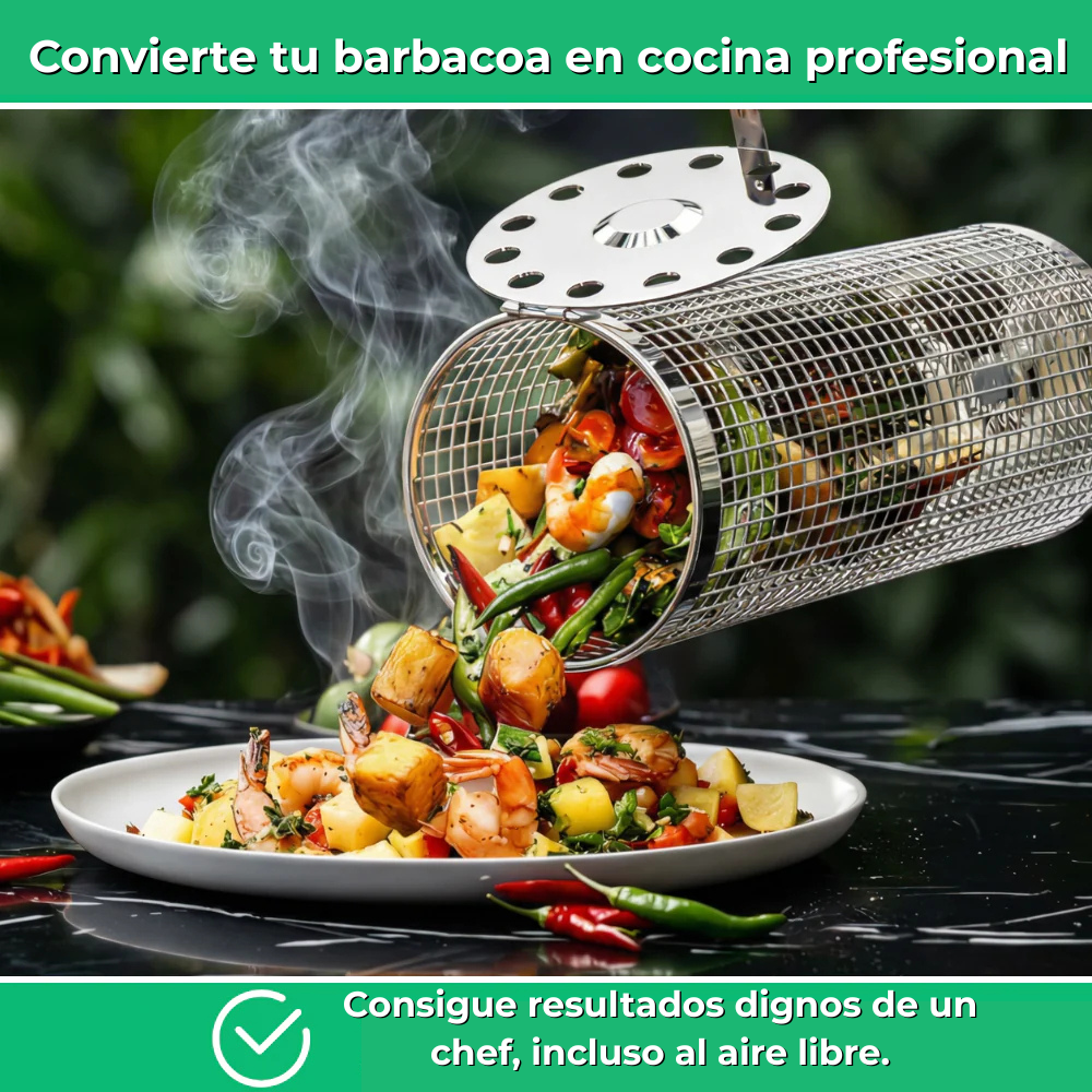 GrillMaster | Cestas de cocción para barbacoa de acero inoxidable | 1+1 gratis