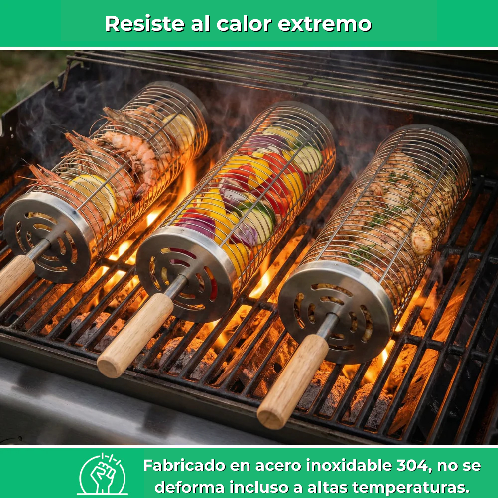 GrillMaster | Cestas de cocción para barbacoa de acero inoxidable | 1+1 gratis