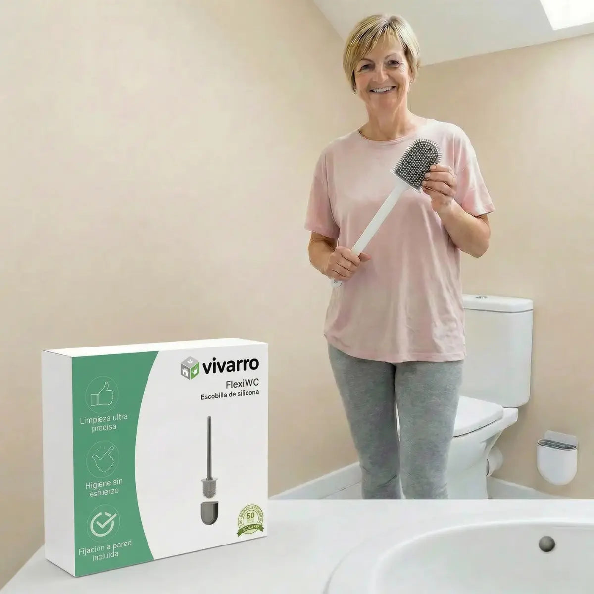 FlexiWC – Cepillo de inodoro de silicona suave y eficaz Vivarro