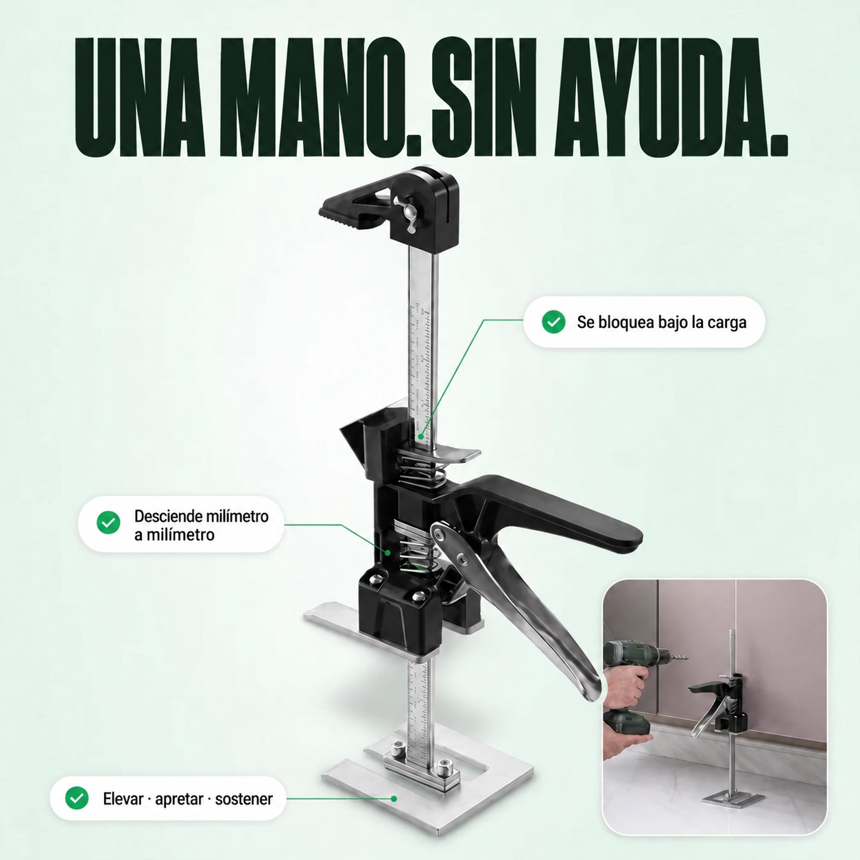 Gato manual multifunción para instalación y elevación — imagen 3