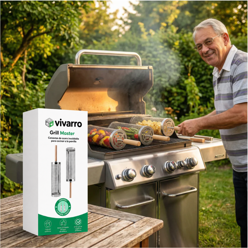 GrillMaster | Cestas de cocción para barbacoa de acero inoxidable | 1+1 gratis