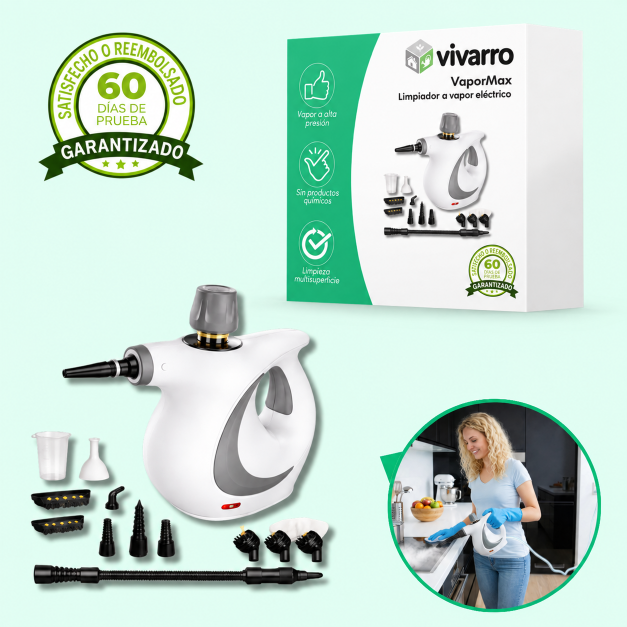 Contenido del kit VaporMax y garantía de 60 días