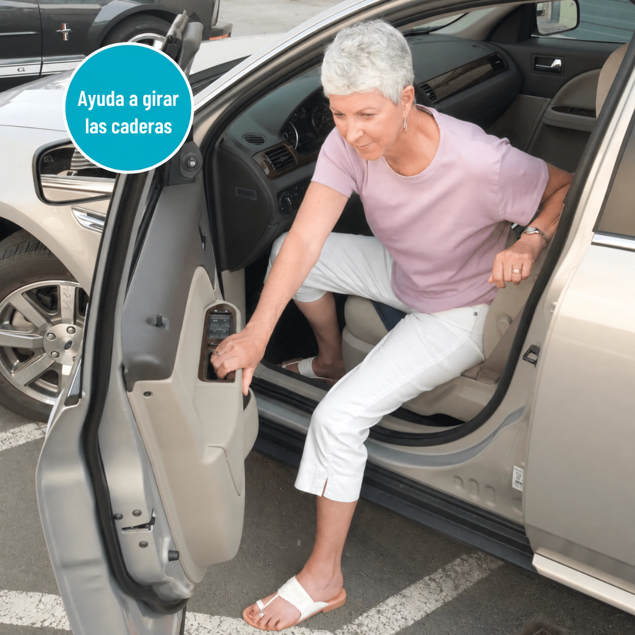 Cojín giratorio 360° para coche — Entra y sal sin esfuerzo