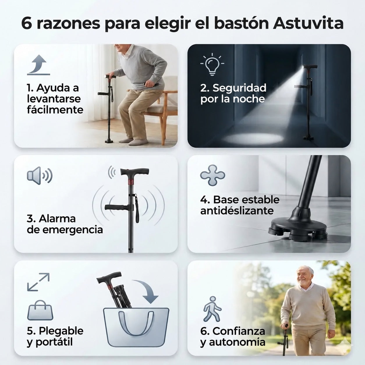 El bastón que te ayuda a levantarte y caminar sin miedo a caer - Astuvita